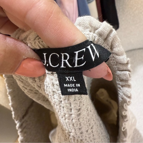 J. CREW 100% Linen Lined Mini Skirt Wide Elastic Smocked Waist Beachy Preppy XXL - Picture 5 of 12